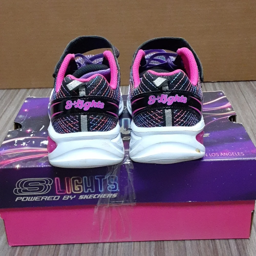 Skechers S Lights Shimmer Beams Sparkle Glitz Youth Light Up Shoes - Picture 3 of 9